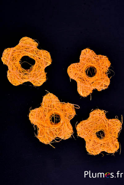 Fiore in sisal - Ø 5 cm - arancioni